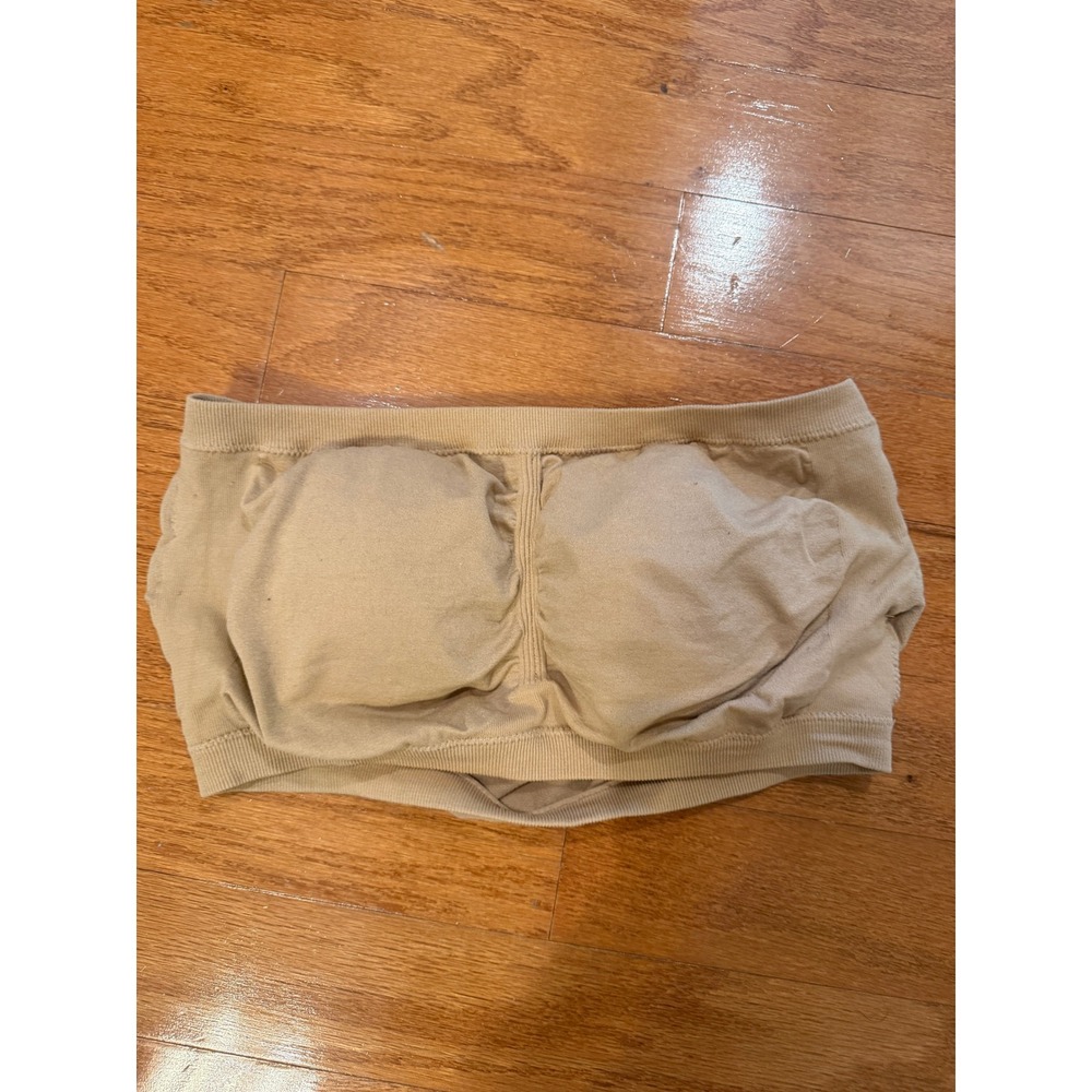Seamless Bandeau Bra Tan Nude Strapless Padded Wireless XXL Plus Size Stretch